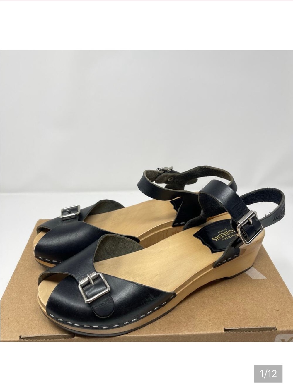 Hasbeens Swedish Peep Toe Clog Sandals  38